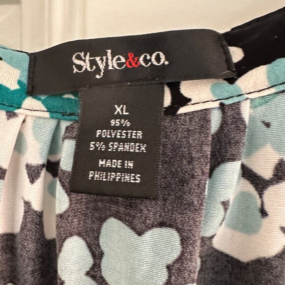 Style & Co Women’s Pull On Print Blouse Multicolor Size XL - Picture 7 of 7